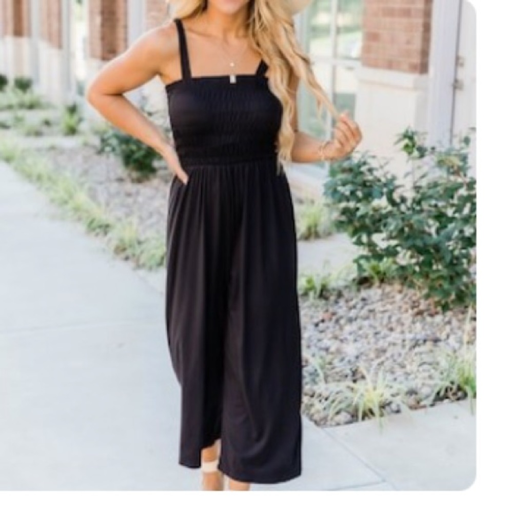 Pink Lily Pull Me Close Cropped Jumpsuit